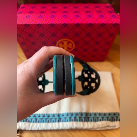 Tory Burch Teal Logo Thong Sandals - Picture 8 of 11